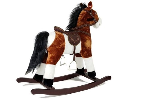 LEAN Toys Koń Na Biegunach Ciemny Brąz Dźwięki Rusza Pyskiem Ogonem 74 cm