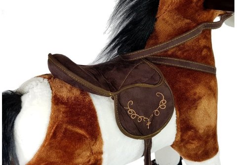 LEAN Toys Koń Na Biegunach Ciemny Brąz Dźwięki Rusza Pyskiem Ogonem 74 cm