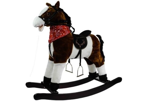 LEAN Toys Koń Na Biegunach Ciemny Brąz Dźwięki Rusza Pyskiem Ogonem 74 cm