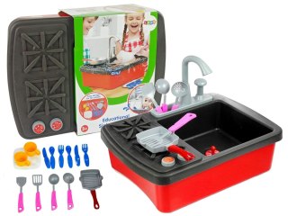 LEAN Toys Kuchenka i Zlewozmywak z Akcesoriami Kran z Wodą