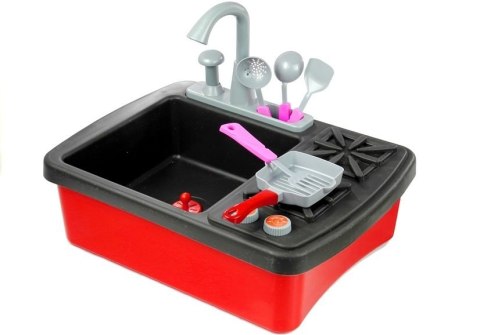LEAN Toys Kuchenka i Zlewozmywak z Akcesoriami Kran z Wodą