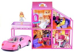 LEAN Toys Rozkładana Willa Dla Lalek 76cm + Auto + Akcesoria