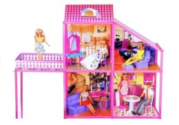 LEAN Toys Rozkładana Willa Dla Lalek 76cm + Auto + Akcesoria