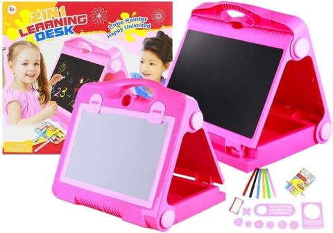 LEAN Toys Tablica Na kredę Pisak + Pisaki Szblony 2w1