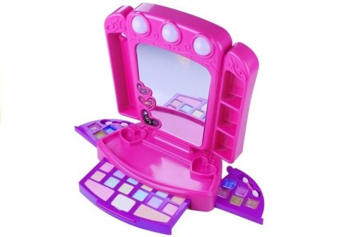 LEAN Toys Toaletka Zestaw Kosmetyki Lusterko Światełka Róż