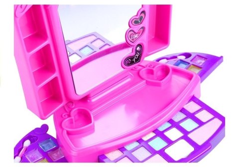 LEAN Toys Toaletka Zestaw Kosmetyki Lusterko Światełka Róż