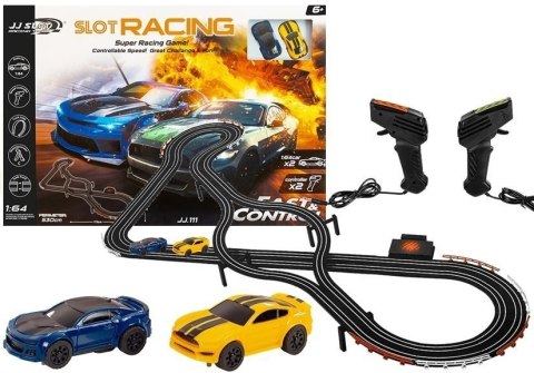 LEAN Toys Tor Wyścigowy 2 Autka Kontrolery Slot Cars 1:64