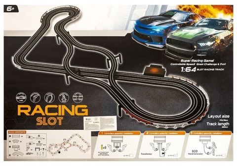LEAN Toys Tor Wyścigowy 2 Autka Kontrolery Slot Cars 1:64