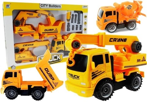 LEAN Toys Zestaw Pojazdów Do Rozkręcania Betoniarka Wywrotka