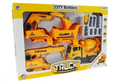 LEAN Toys Zestaw Pojazdów Do Rozkręcania Betoniarka Wywrotka