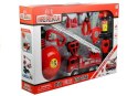LEAN Toys Zestaw Strażaka Wóz Hełm Gaśnica Piła 14 Elementów