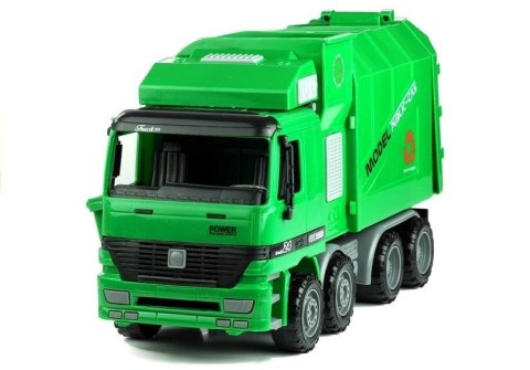 LEAN Toys Zielona Śmieciarka Duża Otwierana Przypinany Kosz