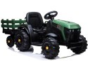 LEAN CARS Traktor z Przyczepą na akumulator BDM0925 Zielony Wojskowy