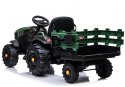 LEAN CARS Traktor z Przyczepą na akumulator BDM0925 Zielony Wojskowy