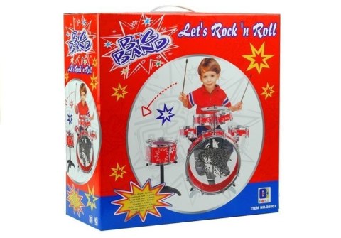 LEAN Toys Duża Perkusja 6 Bębnów + Talerz + Pedał Niebieska