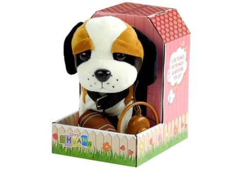 LEAN Toys Interaktywny Piesek Bernardyn Na Smyczy + Buda
