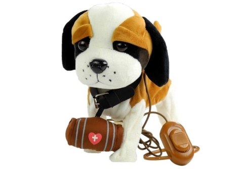 LEAN Toys Interaktywny Piesek Bernardyn Na Smyczy + Buda