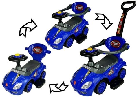 LEAN CARS Jeździk z Pchaczem Mega Car 3w1 Niebieski LEAN CARS Jeździk z Pchaczem Mega Car 3w1 Niebieski