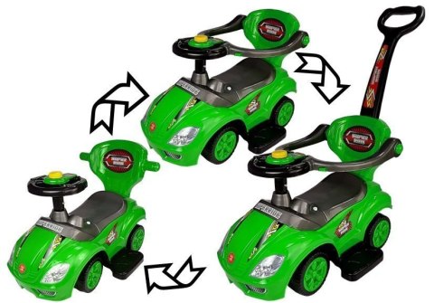 LEAN CARS Jeździk z Pchaczem Mega Car 3w1 Zielony LEAN CARS Jeździk z Pchaczem Mega Car 3w1 Zielony