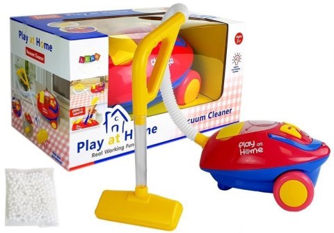 LEAN Toys Duży Odkurzacz Czerwono- Żółty na Baterie Światła Dźwięki