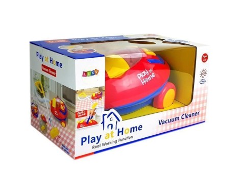 LEAN Toys Duży Odkurzacz Czerwono- Żółty na Baterie Światła Dźwięki