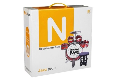 LEAN Toys Perkusja 5 Bębnów z Krzesełkiem Talerz Czerwona