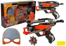 LEAN Toys Rozkładany Pistolet na piankowe Strzałki Maska