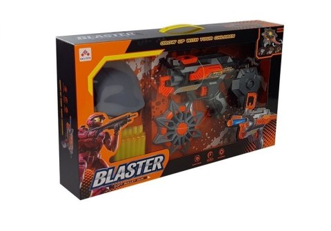 LEAN Toys Rozkładany Pistolet na piankowe Strzałki Maska