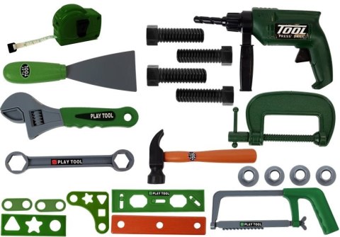 LEAN Toys Zestaw Narzędzi dla Majsterkowicza w Walizce Zielony