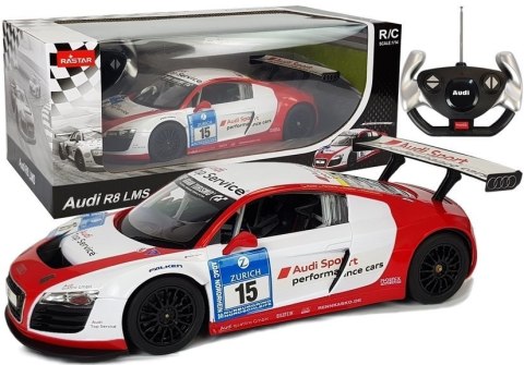 Rastar Auto R/C Audi R8 LMS Rastar 1:14 Biało-Czerwone Rastar Auto R/C Audi R8 LMS Rastar 1:14 Biało-Czerwone