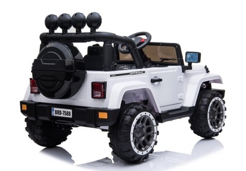 LEAN CARS Auto na Akumulator Jeep BRD-7588 Biały 4x4 LEAN CARS Auto na Akumulator Jeep BRD-7588 Biały 4x4