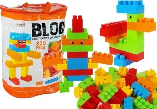 LEAN Toys Duży Zestaw Klocki Konstrukcyjne w worku 320 elementów