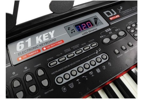 LEAN Toys Keyboard Organy 328-06 Mikrofon Zasilacz Czarny