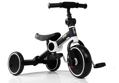 LEAN Toys Rower Na Pedały Biegowy Trójkołowy Czarno-Biały LEAN Toys Rower Na Pedały Biegowy Trójkołowy Czarno-Biały