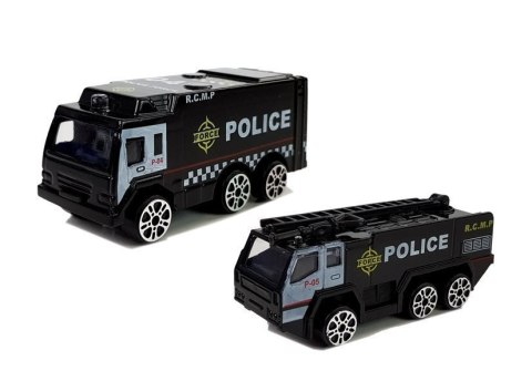 LEAN Toys Samolot Rozkładany Policyjny z Autkami 1:64 ze światłami i dźwiękiem