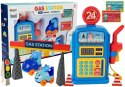 LEAN Toys Stacja Benzynowa z Autkami, Światłami, Dźwiękiem