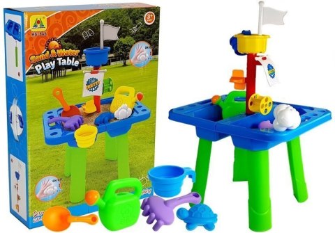 LEAN Toys Stolik Piaskownica Foremki do Piasku Łopatki Konewka LEAN Toys Stolik Piaskownica Foremki do Piasku Łopatki Konewka