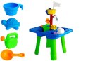 LEAN Toys Stolik Piaskownica Foremki do Piasku Łopatki Konewka