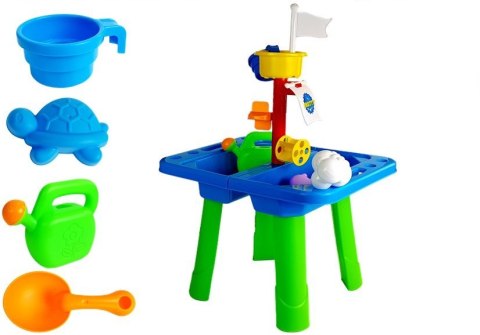 LEAN Toys Stolik Piaskownica Foremki do Piasku Łopatki Konewka LEAN Toys Stolik Piaskownica Foremki do Piasku Łopatki Konewka