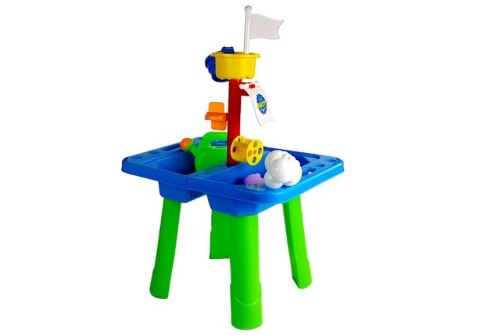 LEAN Toys Stolik Piaskownica Foremki do Piasku Łopatki Konewka LEAN Toys Stolik Piaskownica Foremki do Piasku Łopatki Konewka