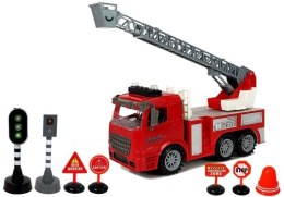 LEAN Toys Straż Pożarna Znaki Drogowe Sygnalizacja Świetlna Napęd Frykcyjny Dźwięk Efekty Świetlne