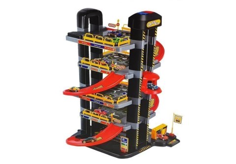 LEAN Toys Tor Parking Garaż 5-poziomowy na Baterie Światła Winda LEAN Toys Tor Parking Garaż 5-poziomowy na Baterie Światła Winda