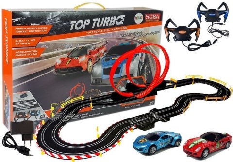 LEAN Toys Tor Wyścigowy 1:43 2 Autka Kontrolery Top Turbo 540 cm długości LEAN Toys Tor Wyścigowy 1:43 2 Autka Kontrolery Top Turbo 540 cm długości