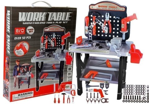 LEAN Toys Wysoki Warsztat Zestaw Narzędzi Wiertarka na Baterie 75 cm