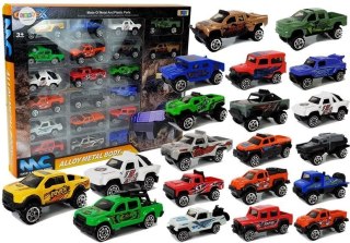 LEAN Toys Zestaw Auta Terenowe Jeep Resoraki Różne Kolory 20 Sztuk