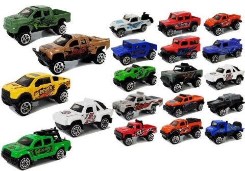 LEAN Toys Zestaw Auta Terenowe Jeep Resoraki Różne Kolory 20 Sztuk