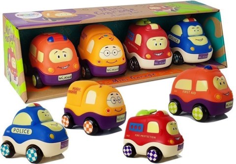 LEAN Toys Zestaw Autek Policja Ambulans dla Niemowlaka z Napędem 4el