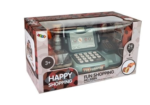 LEAN Toys Zestaw Sklepowy Kasa z Mikrofonem, Dźwiękiem, Terminalem