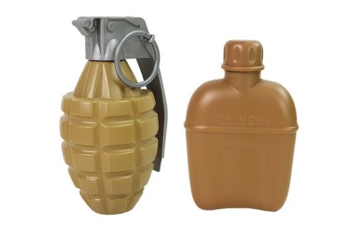 LEAN Toys Zestaw Wojskowy Pistolety Broń z Maską Hełmem Granat Dźwięk