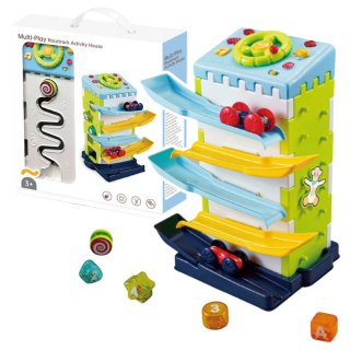 Zjeżdżalnia Blok Tor Edukacyjny z Autkami Sorter Światła Dźwięki